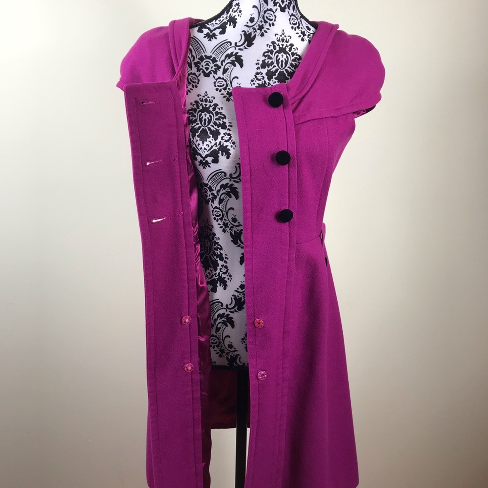 Chloe Elegant Women’s Wool Dress Pink Black - Picture 4 of 6